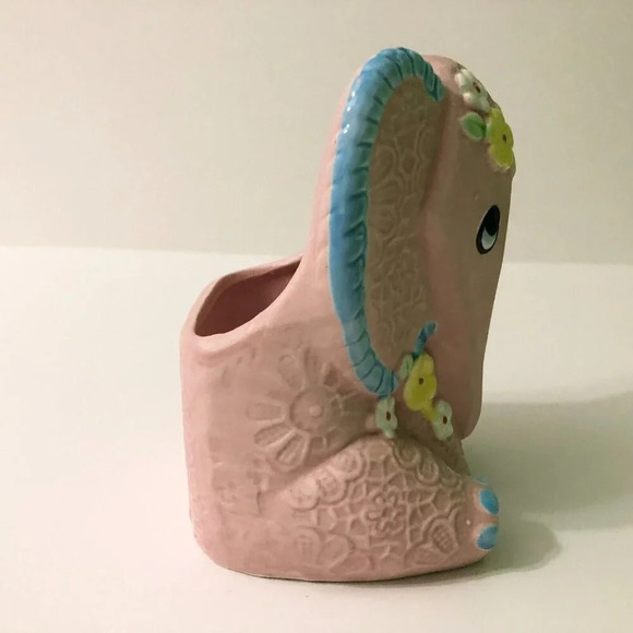 Vintage  Pink Elephant Planter Vase 6 Inch Tall Parma AA1 Japan Kitsch Flowers - Picture 16 of 16